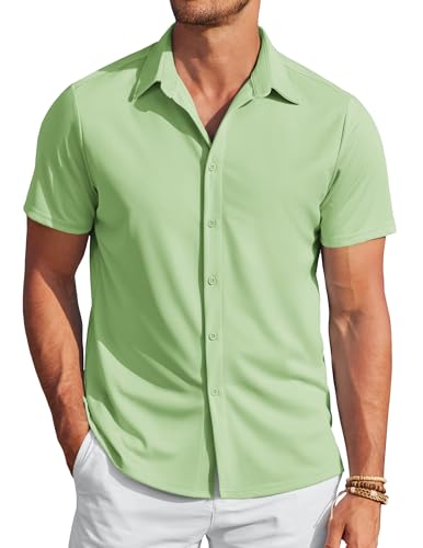 COOFANDY Herren Hemd Kurzarm Casual...