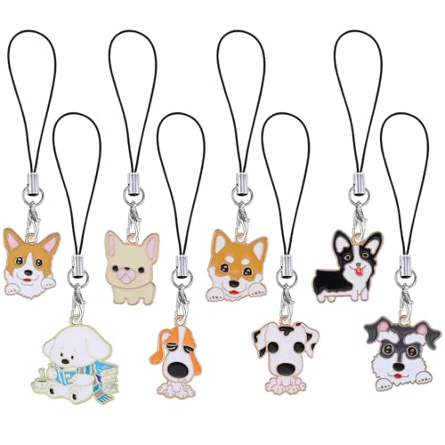 BEEFLYING 7 Stück süße Handyanhänger Kawaii Gothic-Herz-Halloween-Charms-Riemen ästhetische Y2K-Handyanhänger Zubehör für Handytasche Schlüsselanhänger Airpods Kamera Geldbörse Dekor