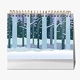 卓上カレンダー 2026年 木 風景 カレンダー 月間カレンダー フリップテーブルカレンダー 文房具 会社用