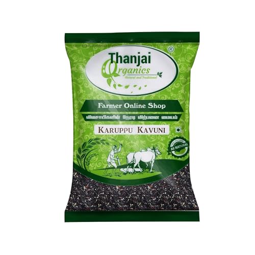 Thanjai Organics Karuppu Kavuni Rice | Black Rice | Low GI |Traditional Kavuni Arisi (Weight: 1kg)