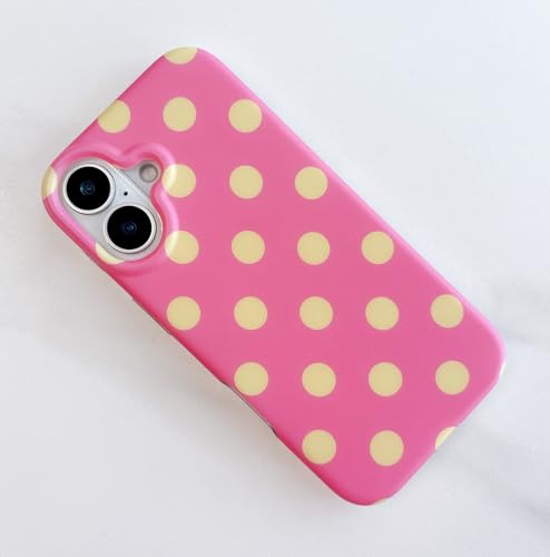 Qokey Compatible for iPhone 17 Case(6.3" 2025), Frosted Polka Dot Case, Cute Simple Aesthetics Design for Girls Women, Lightweight Comfortable Touch Protection Fashionable Cover - Rose Pink by Qokey - Used condition - Image 2