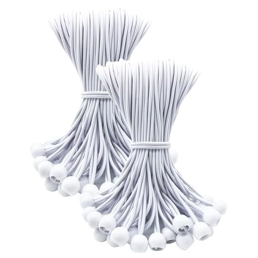 WMZOBH Ball Bungee Cords 10 Inch - 100 Pcs Small Bungee Cords with Balls, Mini Bungee Balls Heavy Duty Outdoor for Tarp, Canopy, Camping, Tent Poles (White)