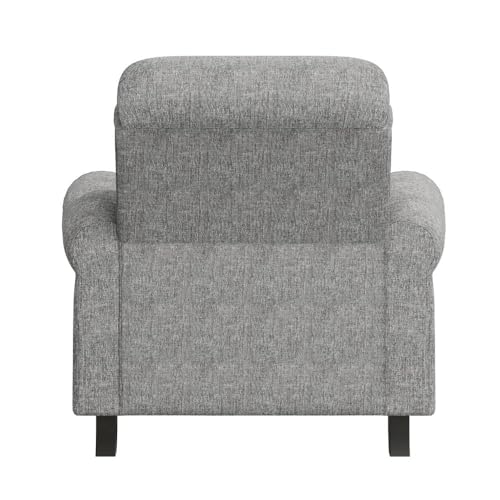 Sillón reclinable alto gris chenille clásico miniatura 7