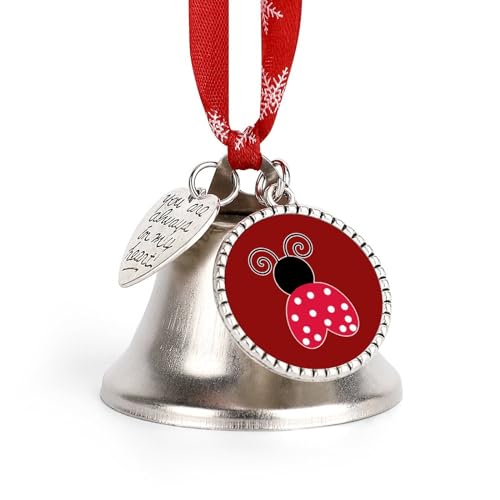 Love Ladybug Decorative Bells Christmas Bells Christmas Tree Hanging Ornament Bells for Holiday Home Decor Love Bell