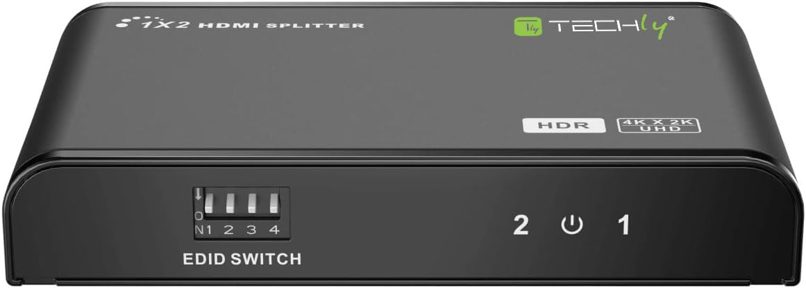 Techly 104837 Splitter HDMI2.0 4K 2vie HDR/EDID Nero