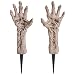 Halloween Haunters 14" Severed Skeleton Zombie Ghoul Hands and Arms Groundbreaker Prop Decoration - Rising Scary Mangled Bone Corpse Fingers for Haunted House Graveyard, Cemetery, Coffin Party Display