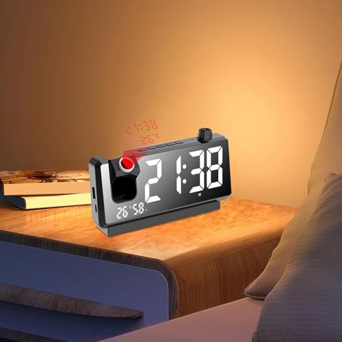 Reloj de decoracion de escritorio con proyector giratorio digital para dormitorio y salon 5