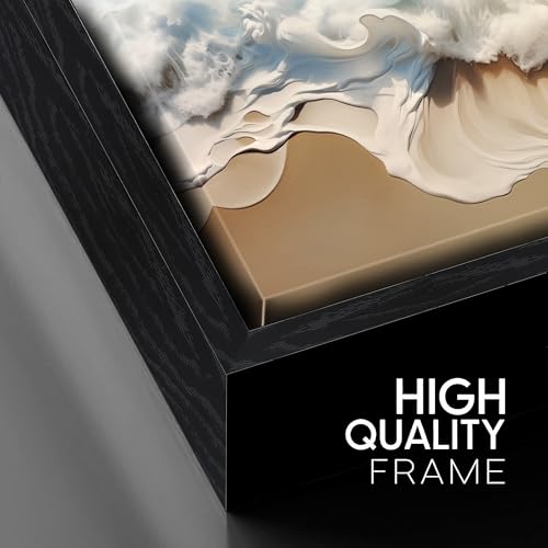 Ocean Waves Canvas Wall Art with Black Frame, Beach Scenery View Home Decor Picture, Sea Waves Canvas Wall-Decoration for Living Room, Seaside Scene Large Decorative Print Artwork for Bedroom 59"x29" by SKYRISE - Used condition - Image 3