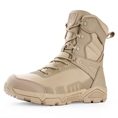 Image of FREE SOLDIER Men's Military Tactical Boots Waterproof Hiking Work Boots Durable Combat Boots