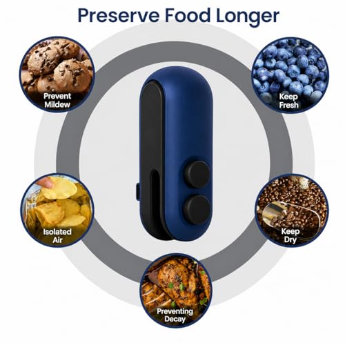 Image of WEJIT Portable Mini Sealing Machine for Food Packets Blue (blue) | 2-in-1 Heat Sealer & Cutter, Plastic Sealing, USB Rechargeable, Snack Bag Sealer