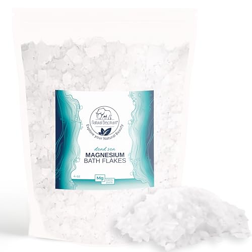 Natural Elephant Dead Sea Magnesium Bath Flakes | 4 oz Trial Size (113g) | Pure Magnesium Chloride Soak for Body and Foot | Ideal for a Soothing Bath Experience | Alternative to Epsom Salt