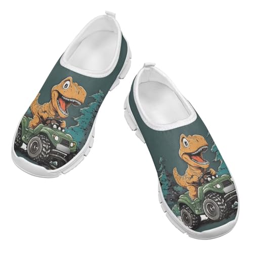 Slip On Casual Shoes for Boys Girls Breathable Mesh Walking Shoes Loafers Lightweight Non Slip Running Sneakers White Sole Size 11-154