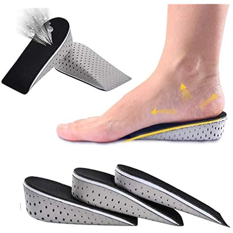 Height Increase Shoes Insoles Lifts, Memory Foam Heel Seats Support Orthotic Protector Inserts, Height Increase Shock Absorbing Cushions Bone Spur Pain Relief Pad Cups, for Plantar Fasciitis Heel Sore Cover