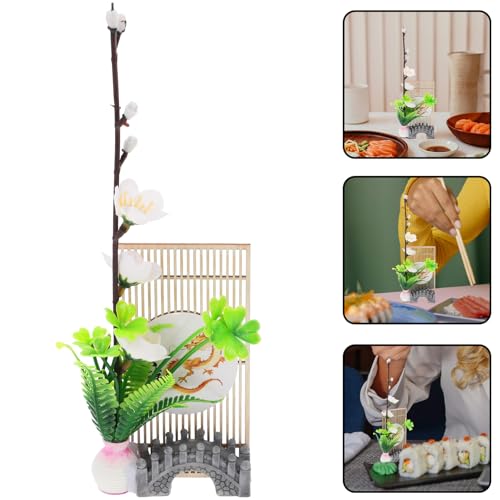 Plato decorativo japonés para sushi Zerodeko de plástico blanco miniatura 4