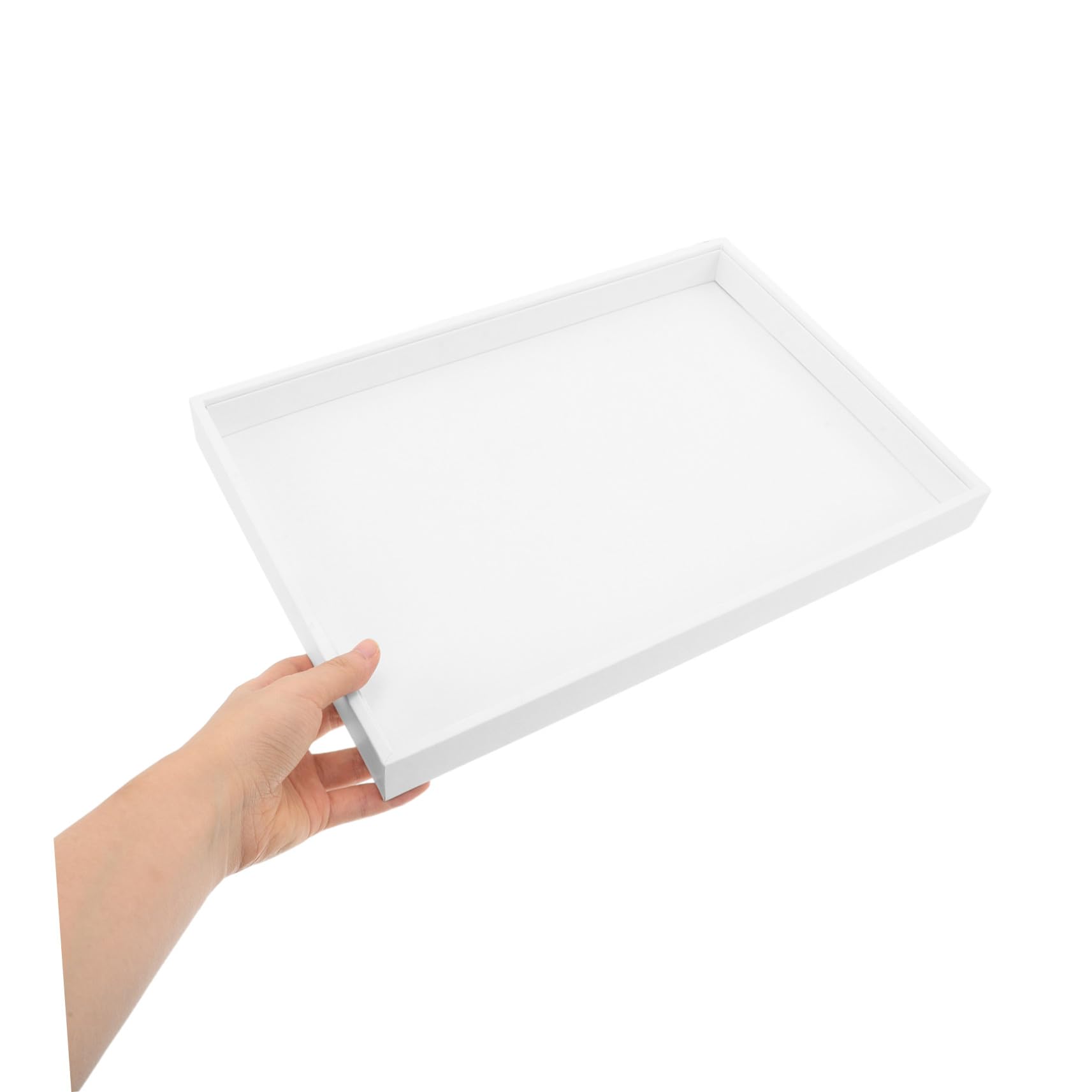 FOMIYES Plateau à Bijoux Décoratif Blanc 2pcs en Cuir Pu Fonction D'affichage pour Colliers et Bracelets, Organiseur Élégant pour Usage Quotidien ou Boutique