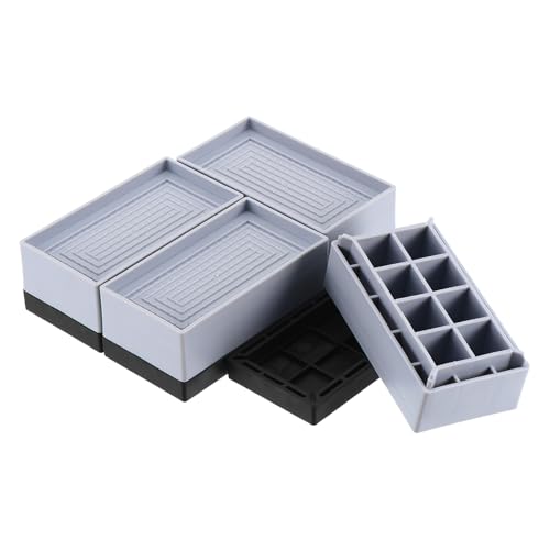 uxcell 4-Pack Rectangle Bed Risers, 1.6 Inch Full Edge Heavy Duty Adjustable Furniture Risers for Bed Sofa Table and Couch Lift (Gray)