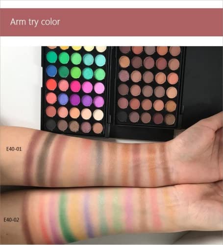 Yarlady 40Color Highly Tinted, Eyeshadow Palette High Pigment Eye Makeup Kt, Matte Shimmer Eyeshadow Tray Lasting Can Blend Natural Color Makeup Eyeshadow Cosmetics Gift Set (E01) #TOP6