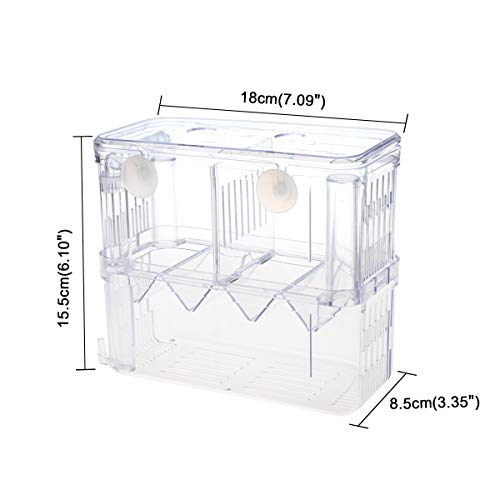 image for Senzeal Aquarium Fish Breeder Box Plastic Fish Isolation Breeding Box 
