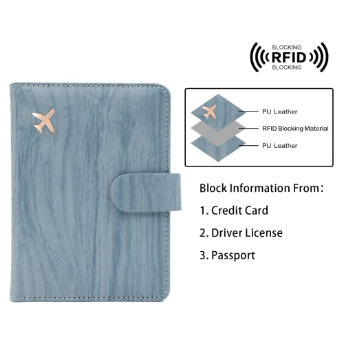 Image of Melsbrinna Rfid Passport Holder for Travel women /Men, Cute Passport Wallet Rfid Blocking Card Slots, Rfid Passport Cover /CaseTravel Wallet, Passport Book Holder, Blue1, Cute