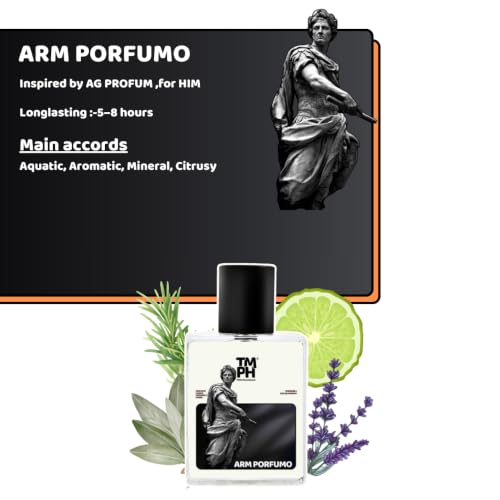 Image of TMPerfumehouse Arm porfumo EDP for Men | Fresh, Aromatic & Long Lasting Perfume Spray | Freshspicy, Amber & Marine Fragrance | Luxury Gift for Him | TMPH | 50ml