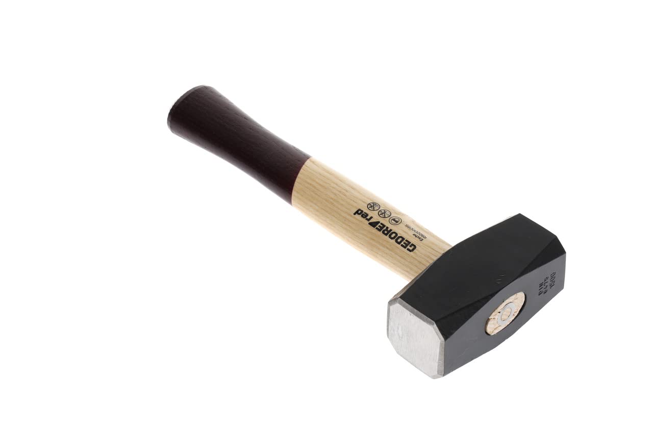 GEDORE red Fäustel mit Holzgriff, 1500 g Kopfgewicht, Hammer mit Eschenstiel, Werkzeug, geschmiedet, Ringkeil, R92200055