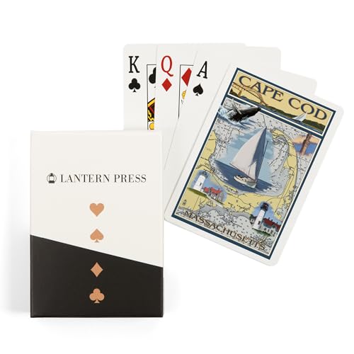 Lantern Press Baraja Poker Nautica Cape Cod Massachusetts 52 Cartas