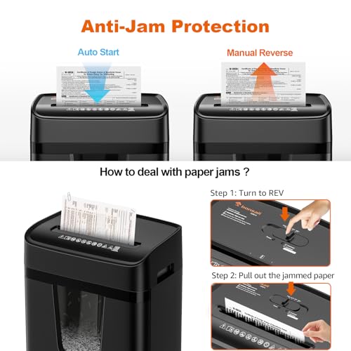 Image of Bonsaii 12 Sheet Paper Shredder for Home Office, Heavy Duty Cross Cut Shredder with 5.5 Gal Pullout Bin, Home Shredder for CDs /Credit Card /Document /Mail, P-4 Security Level