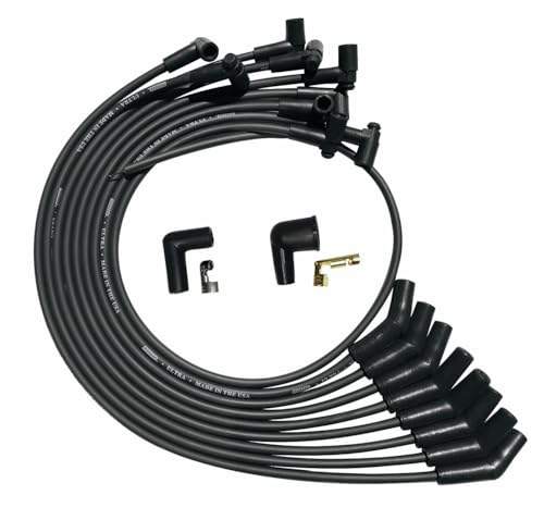 Image of Moroso 51070 Ultra Series Black Spark Plug Wires, Ford 260 /289 /302, 135 Degree Plug Ends, HEI Distributor