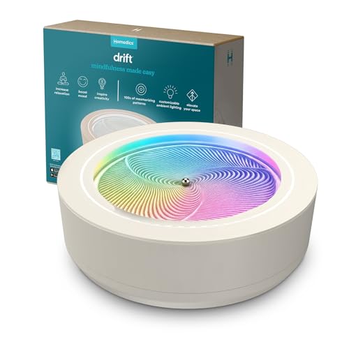 Homedics Drift 11 Sandscape Version 2.0 with Updated Connected Experience Smart Wi-Fi Zen Table Dcor LED Ambient Light Modern Sand Art for Relaxation & Mindfulness Home & Office Calm Dcor