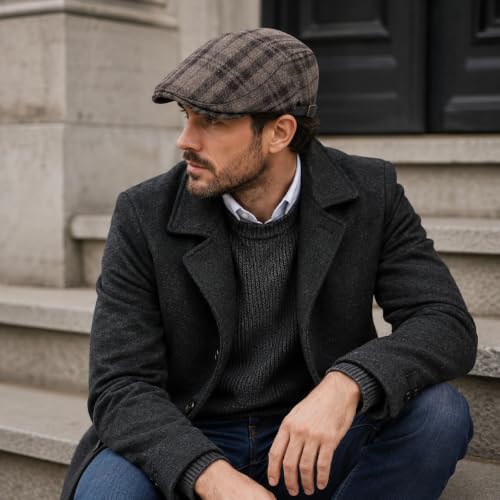 Image of 3Pcs Men's Newsboy Caps Cotton Cooling Hat Adjustable Flat Cap for Men