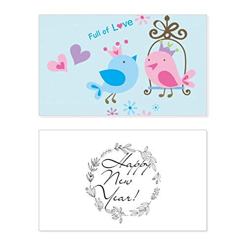 Tarjeta de Año Nuevo Lovely Birds Cage con elegante ilustración festiva impresa