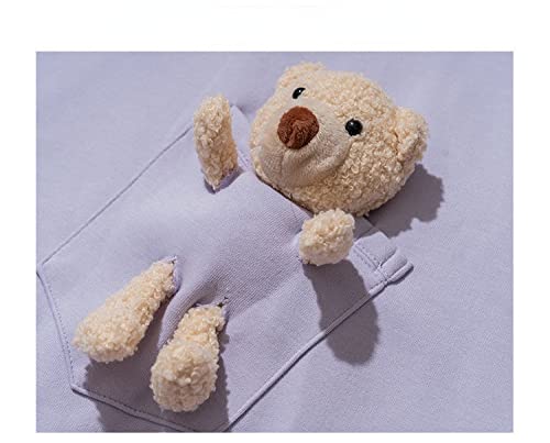 Hoodie with 3D Cute Stuffed Bear for Men and Women Teens School Street Fashion Pullover Crewneck Oversized Top Sweater4