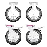Set di 4 ruote girevoli da 600 kg, ruote da trasporto in ferro PVC con freno, ruote pesanti per mobili da officina