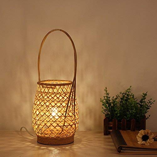 Lampe de table en bois chic E27 GZZ Gyy pour chevet et bureau zen 17*40cm