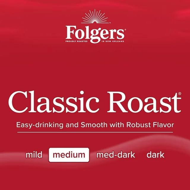 Generic Folgers Classic Roast, Medium Roast Coffee, Keurig K-Cup Pods, 60 Count Box