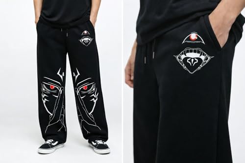 Image of Men's Baggy Track Pants | Loose Fit Athletic Joggers for Gym, Running & Casual Wear | Breathable Comfort Sweatpants with Elastic Waist & Pockets