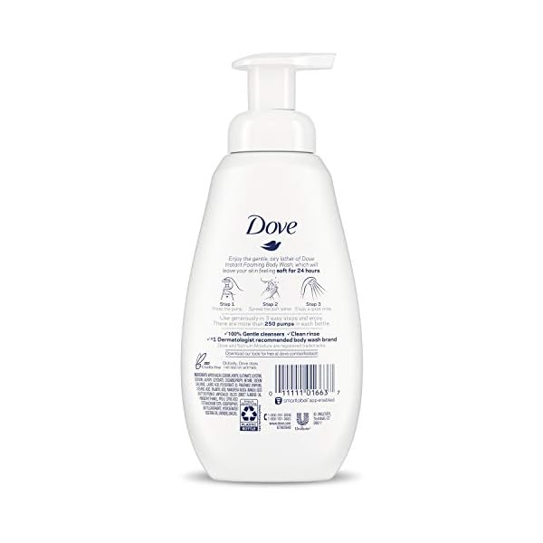 Dove Foaming Body Wash for All Skin Types Mango Butter For Glowing Skin, 13.5 Ounce (Pack of 4)