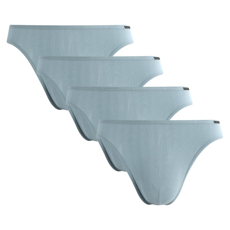 Men's Low Rise Modal Ribbed Briefs – Lightweight, Breathable, Soft Waistband Underwear ES2012