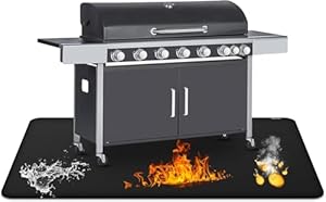 120x175 cm Feuerfeste Unterlage, Hitzeschutzmatte, Antihaft-Material Bodenschutzmatte, Grill Matten, Bodenmatte Feuerstellenmatte Outdoor BBQ Matte für Gasgrill Holzkohlegrill