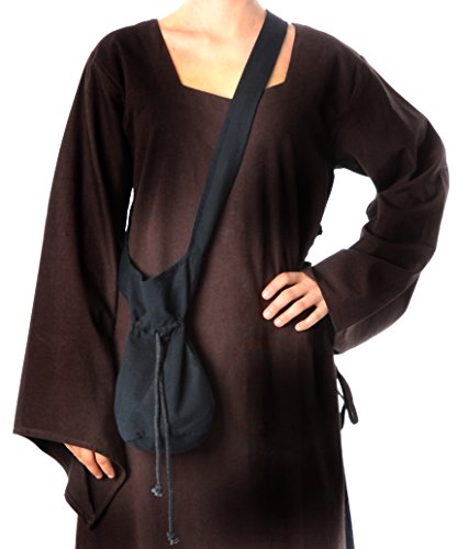 Mittelalter Umhänge-Tasche schwarz klein Baumwolle- Mittelalter Kleidung - 2