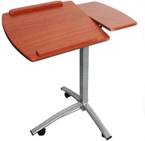 Miniatura 4 de Mesa de escritorio ajustable sobre ruedas para ordenador portátil, sofá, mesa auxiliar con inclinación superior de madera, bandeja de TV móvil,
