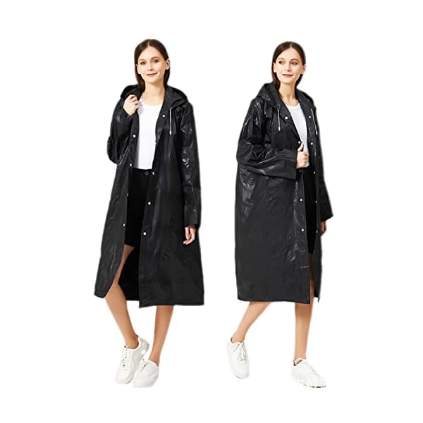 Bosdontek 2 stuks regenponcho, uniseks, EVA-regenjas, festival, herbruikbare regenponcho voor heren, regenjas voor dames, waterdichte regencape voor dames, regenponcho voor festival, concert, wandelen