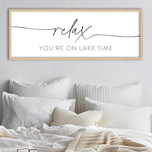 SRSZHIYUE Relax You're On Lake Time Wall Decor Above Bed