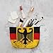 KINGUYSE Germany Coat of Arms German Flag Cosmetic Bags Women Makeup Bag Travel Storage Pouch Corduroy Purse Portable Toiletry Bag Large Capacity Organizer for Bride Bridesmaid Gifts