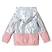 G.COW Girls Lightweight Jacket Fashion Laser Color Block Hooded Coat for Spring Fall Girl Windbreaker