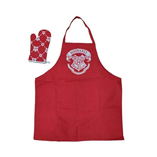 SD toys Delantal Cocina Hogwarts Logo Apron and Oven Glove In Plastic Box Harry Potter Official Merchandising Referencia DD Textiles del hogar Unisex Adulto, Multicolor (Multicolor), única