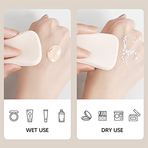 25 Pcs Women's Square Soft Makeup Beauty Eye Face Foundation Blender Facial Smooth Powder Puff Cosmetics Blush Applicators Sponges Use For Dry And Wet（White） #TOP2