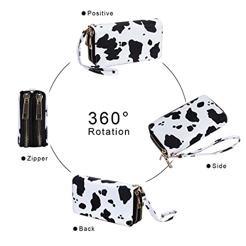Image of XEYOU Double Zipper Long Clutch Wallet Cellphone Wallet for Women with Removable Wristlet Strap for Credit Card, Cash, Coin, Bill