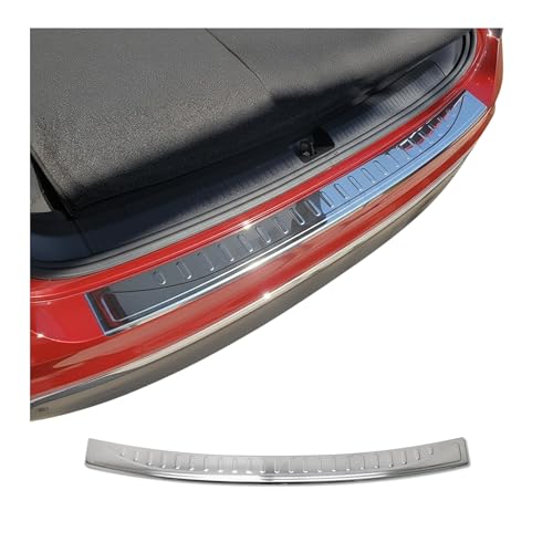Protection Seuil de Pare-Chocs arrière - Compatible avec VW Tiguan II + Allspace 2016-2022 - Couverture de Seuil de Coffre - Bande Seuil de Chargement - Style élégant - en Acier INOX Chromé