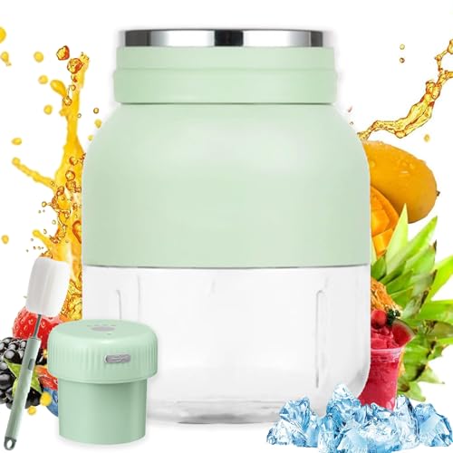 Electric Citrus Juicer 17 oz, with Straw Two Lids, Portable Blender for Smoothies, Shakes, Food Prep & Frozen Blending, Large-Capacity Wireless Mini Juicer Cup on the Go, for Kitchen Office (B-27oz)